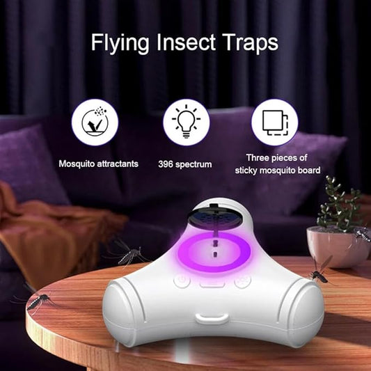 Portable Indoor Fly & Mosquito Zapper – USB Rechargeable, Noiseless Electric Insect Killer with 2 Light Modes, 3 Brightness Levels & Hanging Design