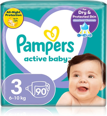 Pampers Active Baby Size 3 Disposable Nappies
