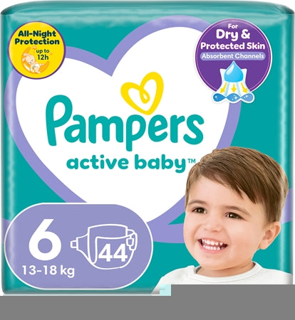 Pampers Active Baby Size 6 Disposable Nappies