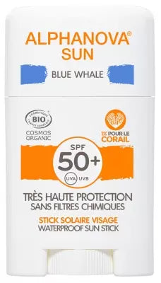 Alphanova Blue Whale Face Sun Stick Spf50+ Organic 12G