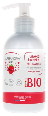 Alphanova Kids Lave-Toi Les Mains ! Soft Cleansing Gel Strawberry & Cotton Organic 250Ml