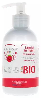 Alphanova Kids Lave-Toi Les Mains ! Soft Cleansing Gel Strawberry & Cotton Organic 250Ml