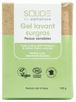 Alphanova Solid Aloe Milk Scented Superfatted Cleansing Gel Organic 100G