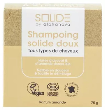 Alphanova Solide Gentle Solid Shampoo Almond Perfume Organic 75G