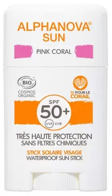 Alphanova Sun Face Pink Coral Sun Stick Spf50+ Organic 12G