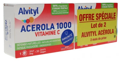 Alvityl Acerola 1000 Vitamin C Batch Of 2 X 30 Chewable Tablets