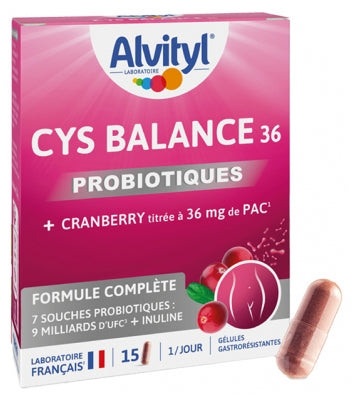 Alvityl Cys Balance 36 Probiotics + Cranberry 15 Capsules