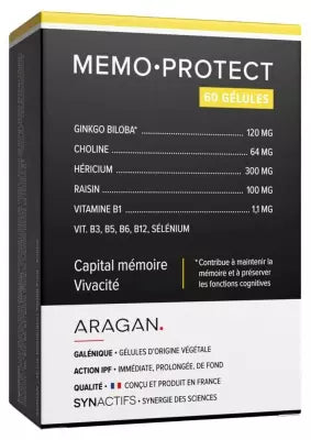 Aragan Synactifs Memoprotect 60 Capsules