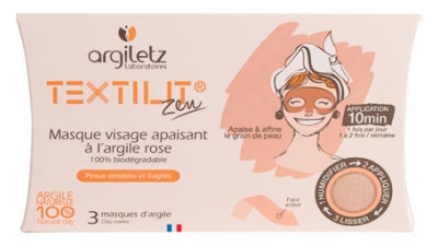 Argiletz Textilit Zen Soothing Face Mask With Pink Clay 3 Masks