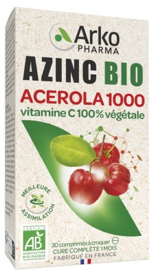 Arkopharma Azinc Acerola 1000 Organic 30 Chewable Tablets