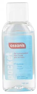 Assanis Pocket No-Rinse Hydroalcoholic Gel For Hands 100Ml