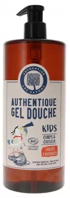 Authentine Authentique Gel Douche Kids Corps Et Cheveux Fruits Exotiques Biologque 1 L