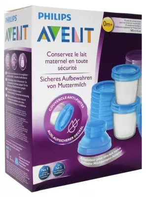 Avent 10 Breast Milk Storage Jars Scf618/10