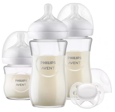 Avent Natural Response Kit Newborn Glass Feeding Bottles Scd878/11