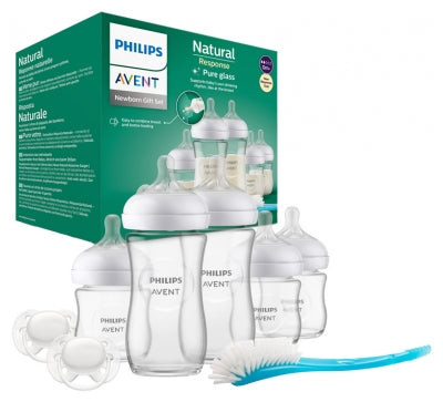 Avent Natural Response Kit Newborn Glass Feeding Bottles Scd879/11