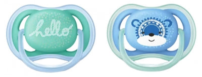 Avent Ultra Air 2 Soothers Silicone With Patterns 6-18 Months