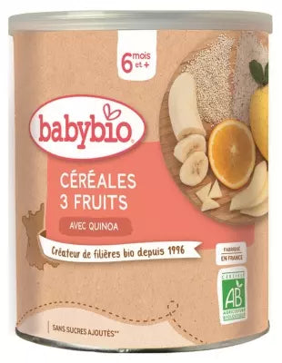 Babybio Cereals 3 Fruits With Quinoa 6 Months And + Organic 220G