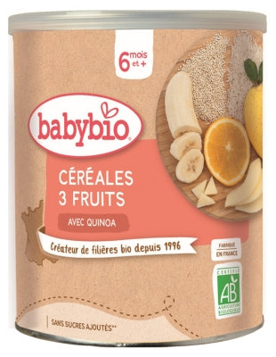 Babybio Cereals 3 Fruits With Quinoa 6 Months And + Organic 220G