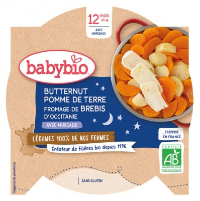 Babybio Good Night Butternut Potato Sheep Cheese 12 Months And + Organic 230G