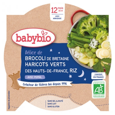 Babybio Good Night Broccoli Delight Green Beans Rice 12 Months And Up Organic 230G