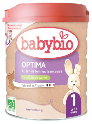 Babybio Optima 1 With French Cow Milk From 0 To 6 Months Organic 800G