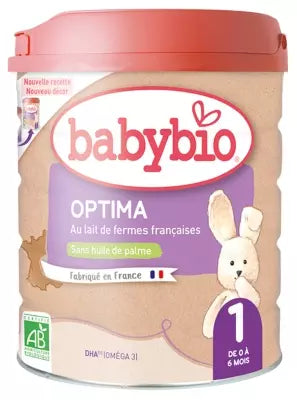 Babybio Optima 1 With French Cow Milk From 0 To 6 Months Organic 800G