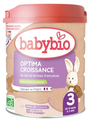 Babybio Optima Growth 3 With French Cow Milk From 10 Months To 3 Years Old Organic 800G