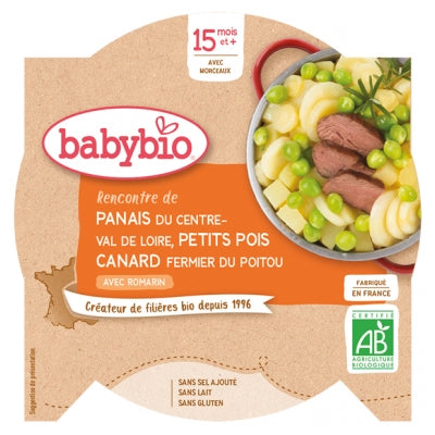 Babybio Parsnips Peas Duck 15 Months And + Organic 260G