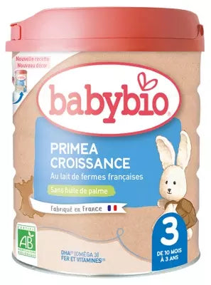 Babybio Primea Growth 3 French Cow Milk From 10 Months To 3 Years Old Organic 800G