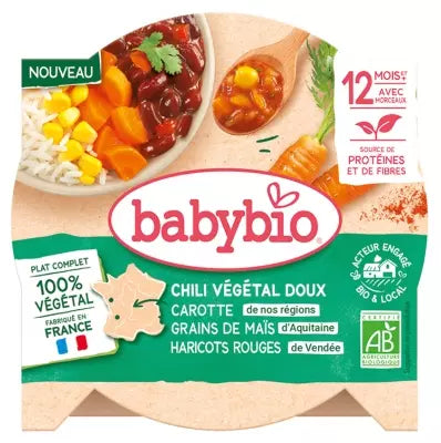 Babybio Sweet Vegetable Chili Carrot Corn Beans Red Beans 12 Months And + Organic 230 G