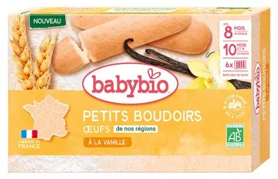 Babybio Vanilla Boudoir 10 Months And Up Organic 6 Bags Of 4 Biscuits