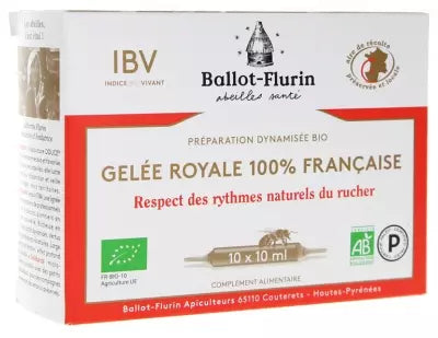 Ballot-Flurin Organic Boosted Preparation 100% French Royal Jelly 10 Phials