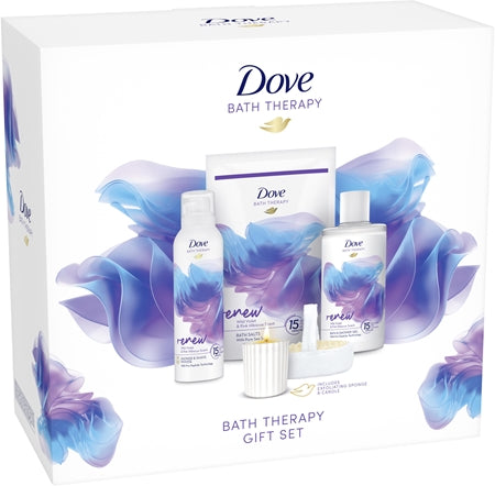 Dove Bath Therapy Renew Gift Set For The Bath Wild Violet & Pink Hibiscus 