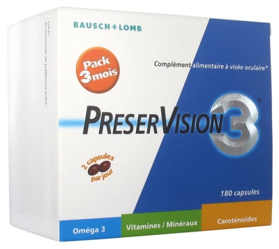 Bausch + Lomb Preservision 3 Pack 3 Months 180 Capsules