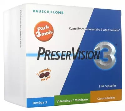 Bausch + Lomb Preservision 3 Pack 3 Months 180 Capsules