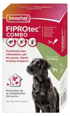 Beaphar Fiprotec Combo Spot-On Solution Big Dogs 20-40 Kg 3 Pipettes Of 2,68Ml