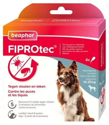 Beaphar Fiprotec Spot-On Solution Dogs 10 To 20 Kg 4 Pipettes