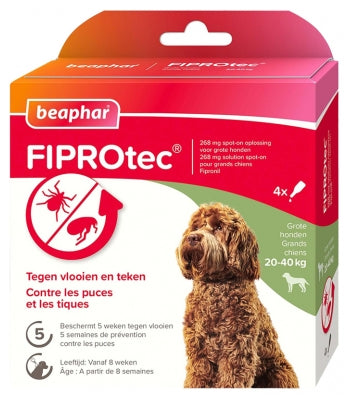 Beaphar Fiprotec Spot-On Solution Large Dogs 20 To 40 Kg 4 Pipettes