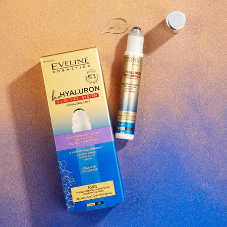Eveline Cosmetics Bio Hyaluron 3X Retinol System Cooling Eye Roll-On For Wrinkles And Dark Circles