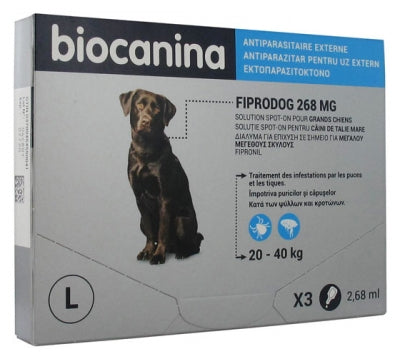 Biocanina Fiprodog 268Mg Solution Spot-On Large Dogs 3 Pipettes Of 2,68Ml