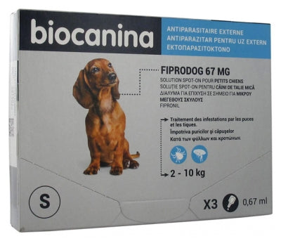 Biocanina Fiprodog 67Mg Solution Spot-On Small Dogs 3 Pipettes Of 0,67Ml