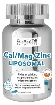 Biocyte Longevity Cal/Mag/Zinc Liposomal 60 Capsules