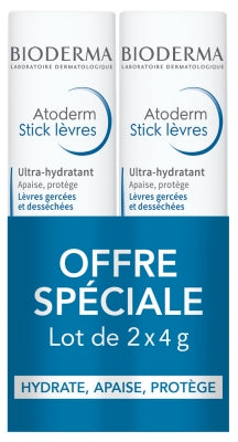 Bioderma Atoderm Ultra-Hydrating Lip Stick Lot Of 2 X 4G