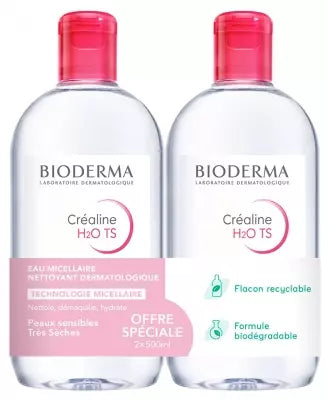 Bioderma Créaline H2O Ts Micellar Cleansing Water 2 X 500Ml