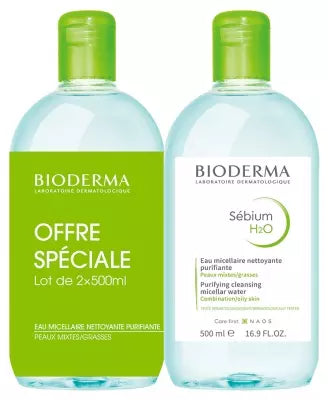 Bioderma Sébium H2O Purifying Cleansing Micelle Solution 2 X 500Ml