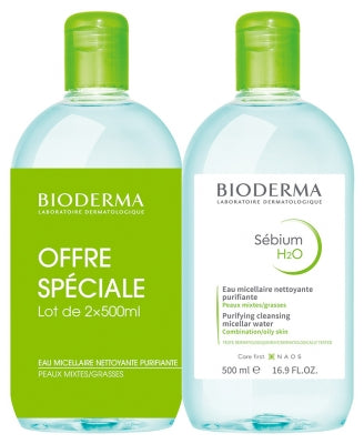 Bioderma Sébium H2O Purifying Cleansing Micelle Solution 2 X 500Ml