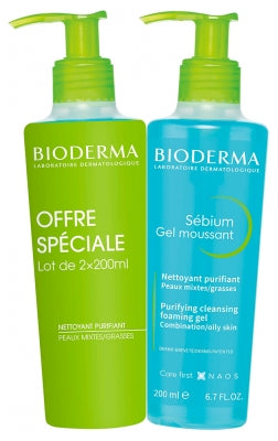 Bioderma Sébium Purifying Cleansing Foaming Gel 2 X 200Ml