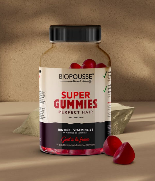 Biopousse Super Gummies Perfect Hair Strawberry Flavor 60 Gummies