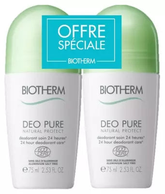 Biotherm Deo Pure Natural Protect 24 Hour Deodorant Care Roll-On 2 X 75Ml