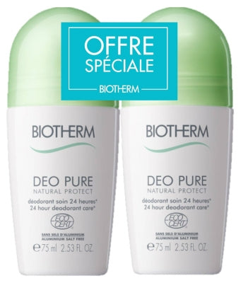 Biotherm Deo Pure Natural Protect 24 Hour Deodorant Care Roll-On 2 X 75Ml